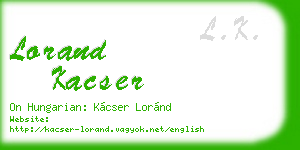 lorand kacser business card